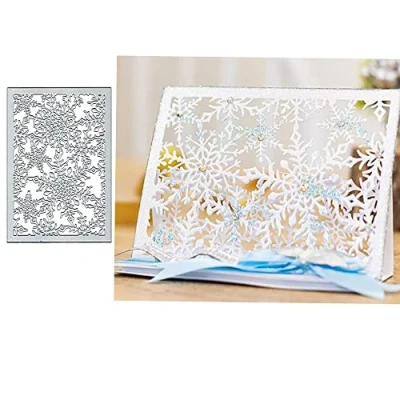 Image of Christmas Snowflake Frame Metal Die Cuts Dies Cutting, Cutting Cut Stencils DIY Scrapbooking Cards Decorative Embossing Paper for Album Card Making