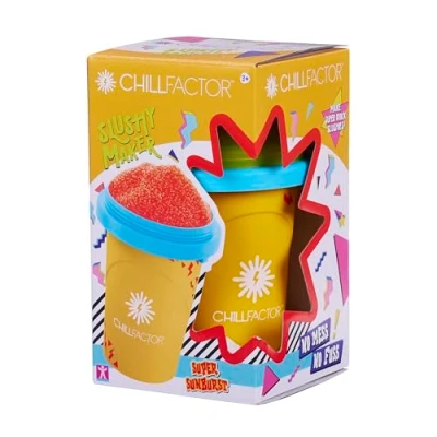 Image of ChillFactor Colour Shock slushy maker Super Sunburst Reusable cup, homemade slushies. Squeeze cup Kitchen toys