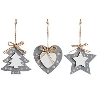 Image of WeRChristmas Hanging Christmas Decorations Set of 6, Multi Colour, 1cm