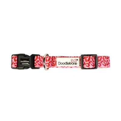 Image of Doodlebone Dog Collar, Ruby Leopard, 6 11