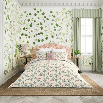 Image of Sanderson Rubus Duvet Cover Set Single Raspberry