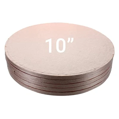 Image of Culpitt Cake Boards, Rose Gold 10&quot; Drum, Round 10 Inch (254mm) 0.5 (13mm) Thick Pack of 5