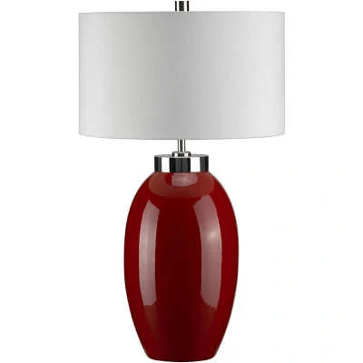 Image of Victor 1 Light Small Table Lamp Red, E27