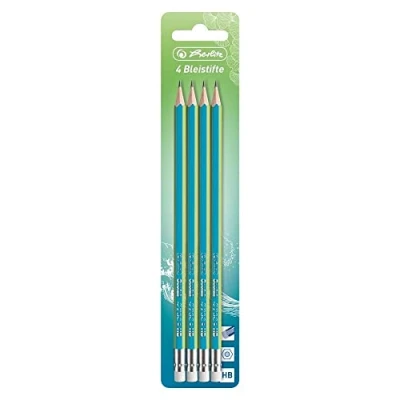 Image of herlitz Greenline HB 50033638 Pencils Pack of 4 on Blister Card