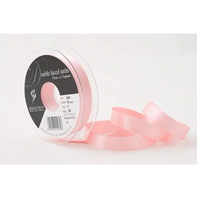 Image of Berisfords Double FACE Poly Satin Ribbon, Pink, 15 mm