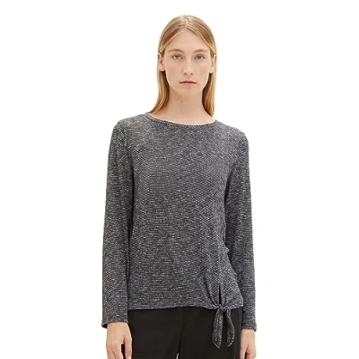 Image of TOM TAILOR Women&#039;s 1038870 Long Sleeved T Shirt, 30281 Evident Anthracite Melange, M