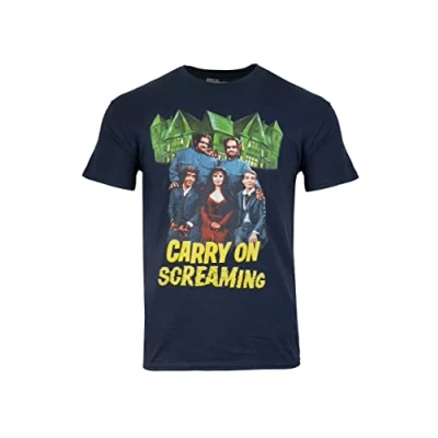 Image of Carry On Screaming Kenneth Williams Harry H Corbett Official T Shirt (as8, Alpha, l, Regular, L) Navy