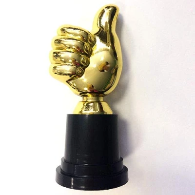 Image of PARTYRAMA.CO.UK Golden Thumbs Up Statue Trophy 13cm