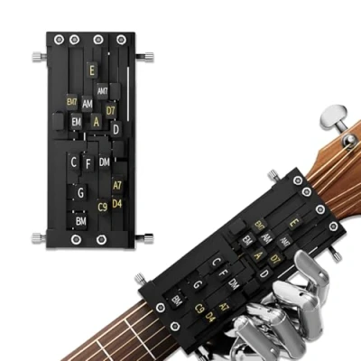 Image of Guitar Chord Presser Aid Chords Trainer Musical Instruments Stringed Accessories One Touch Learning Practice Tool for Kid Beginner