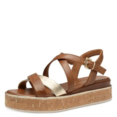 Image of Marco Tozzi Platform sandals, Women&#039;s, Size: 400, Cognac shoes