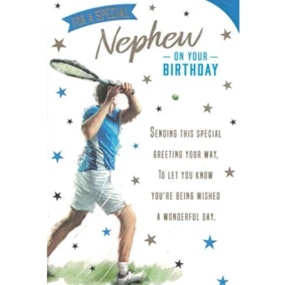 Image of NEPHEW BIRTHDAY CARD***TENNIS****PRELUDE***9 X 6 INCHES***