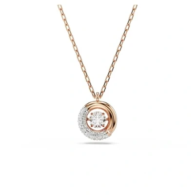 Image of Swarovski Dextera pendant, Round cut, White, Rose gold tone plated
