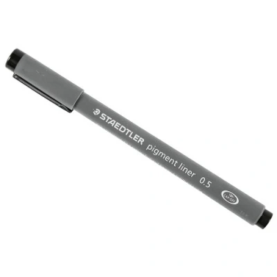 Image of Staedtler pigment liner fineliner technical drawing pen black ink 0.5mm