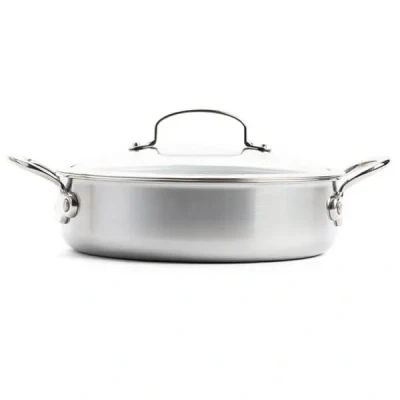Image of GreenPan Premiere 3 Ply Stainless Steel Non Stick 26cm / 3.8L Skillet with Lid