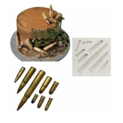 Image of TTOA Bullet Silicone Fondant Mould Chocolate Cake Decoration Sugar Paste Icing