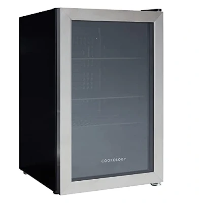 Image of Cookology CBC70SS Under Counter Fridge, 70 Litre Beer, Wine and Drinks Fridge with Adjustable Temperature Control, LED Light, Energy Efficient in Stainless Steel