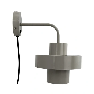 Image of Dyberg Larsen wall lamp Stoke, grey, Ø 20 cm, metal