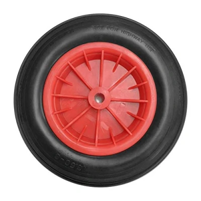 Image of KetoPlastics 14&quot; Puncture Proof Solid Industrial Wheelbarrow Wheel Tyre 3.5 8 Light Weight RED