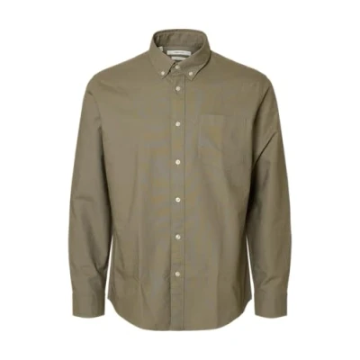 Image of SELETED HOMME Men&#039;s Slhregrick ox Shirt Ls Noos, Vetiver, S