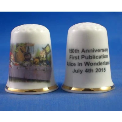 Image of Porcelain China Collectable Thimble Alice in Wonderland