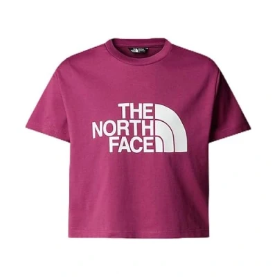 Image of The North Face CROP EASY TEE Unisex Print Tshirt for kids, Size: 10y, Cyber berry