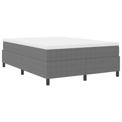 Image of vidaXL Light Grey Box Spring Bed 140x200 cm Corduroy Fabric Platform with Storage, Easy Assembly, Sturdy Wood Frame Bedroom Furniture