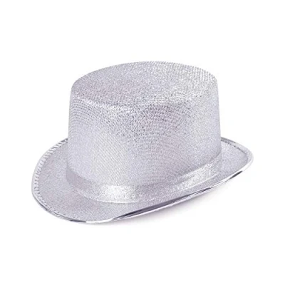 Image of Bristol Novelty BH466 Top Hat Silver Lurex, Unisex Adult, One Size