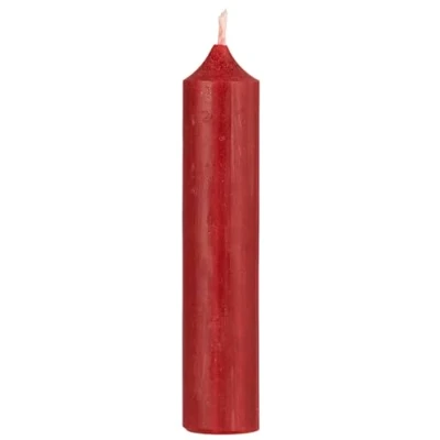 Image of Ib Laursen Set of 6 Short Dinner Red Rustic Candles