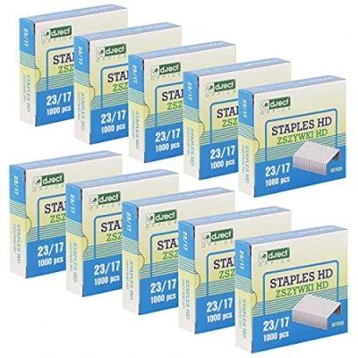 Image of D.RECT Staples 23/17 for Office Staplers Stapler Pack of 1000 10 x Pieces