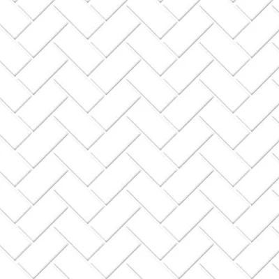 Image of Melody Jane Dolls House White Herringbone Metro Tiles Gloss Card Flooring1:12 Scale