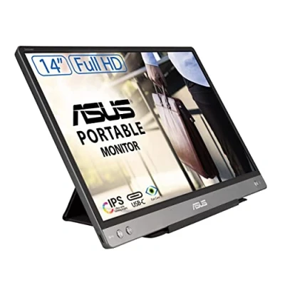 Image of ASUS ZenScreen Portable Monitor 14&quot; 1080P FHD Laptop (MB14AC) IPS USB C &amp; 3.0Travel Monitor, Flicker free and Blue Light Filter w/Smart Cover, External For Macbook