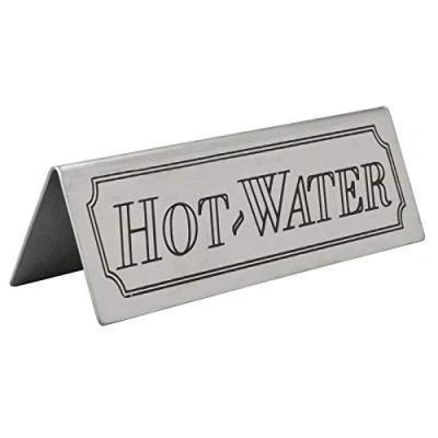 Image of We Can Source It Ltd Stainless Steel Hot Water Table Signs Top Bar Pub Restaurant Cafe
