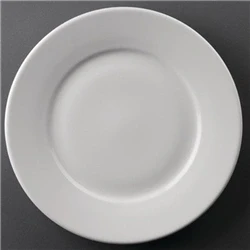 Image of 12X Athena Hotelware Wide Rimmed Service Plates 10In Porcelain White