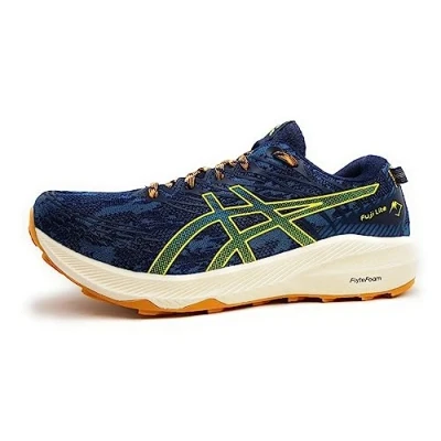 Image of Asics Fuji Lite 3 Men&#039;s Trail Running Shoes Size 8 Lightweight, Breathable Blue Design
