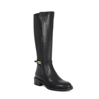 Image of Dune Ladies TIAS Branded Buckle Knee High Boots Size UK 6 Flat Heel