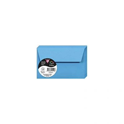 Image of Clairefontaine Ref 5551C Pollen Adhesive Envelopes (Pack of 20) 90 x 140mm Sized, 120gsm Paper, Printer Compatible, Acid Free, Strip for Easy Seal Intensive Blue