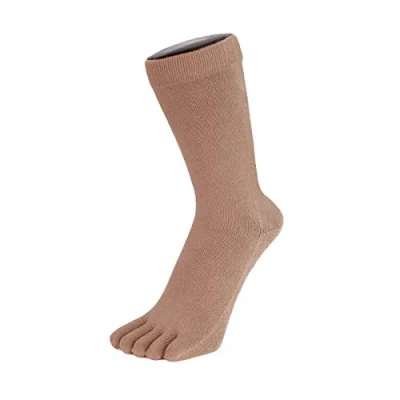 Image of TOETOE Men, Women Everyday Stretchy Mid Calf Soft Cotton Seamless Plain Toe Socks, Hygienic, Breathable, UK 4 11 1 pair Red