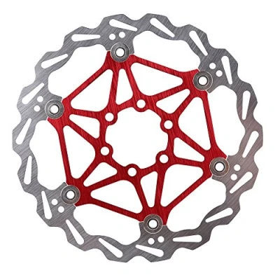 Image of VGEBY Bike Disc Brake Rotor with Bolts, Universal Mountain Floating 160/180/203mm for Bike(203mm Red) Cycling Bicycles And Spare Parts