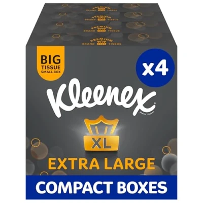 Image of Kleenex Extra Large Compact Pack of 4 (176 Tissues Total)