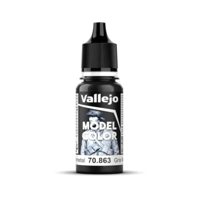 Image of Vallejo Model Color 17 ml Acrylic Paint Metallic Gunmetal Grey