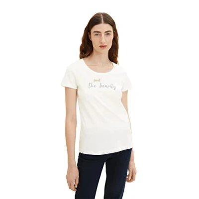 Image of TOM TAILOR Ladie&#039;s 1036193 T Shirt, 10315 Whisper White, XS