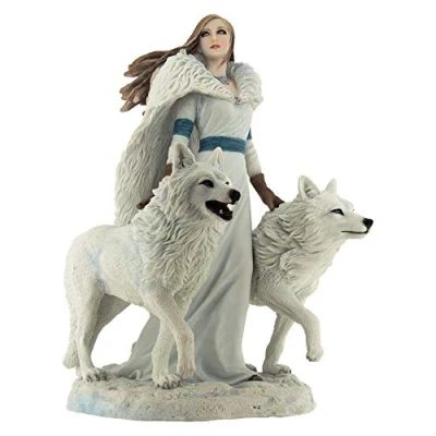 Image of Nemesis Now Anne Stokes Winter Guardians Figurine 23cm White, Resin