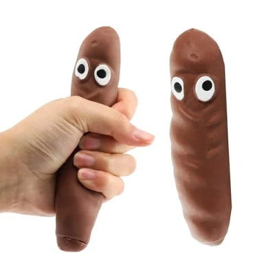 Image of Sand Poo Pack of 12 Stretchy Squishy Toy Kids Fun Christmas Stocking Filler Childs Party Bag Fidget Games
