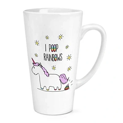 Image of Lila Unicorn I Poop Rainbows 17oz Large Latte Mug Cup