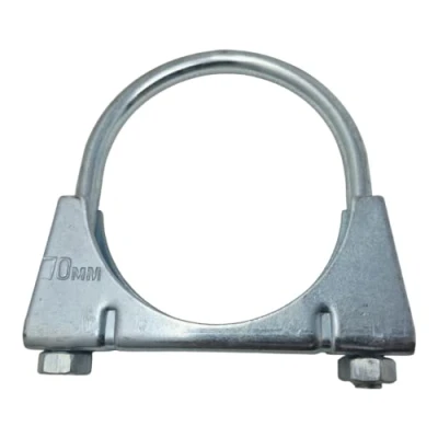 Image of 70mm Universal U Bolt Exhaust Clamps Heavy Duty Clamp &amp; Nuts (Pack of 2)