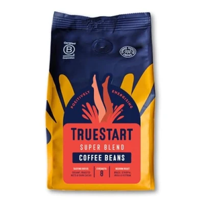 Image of TrueStart Coffee Beans 200g, Super Blend Ideal for Espresso Machine, Bean to Cup, Single Origin Arabica, Freshly Hand Roasted Speciality Grade, Medium Roast