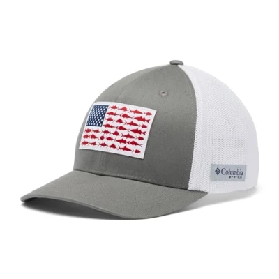 Image of Columbia Unisex Pfg MeshÂ™ Flag Ball Cap fishing hats, Tusk, S M UK