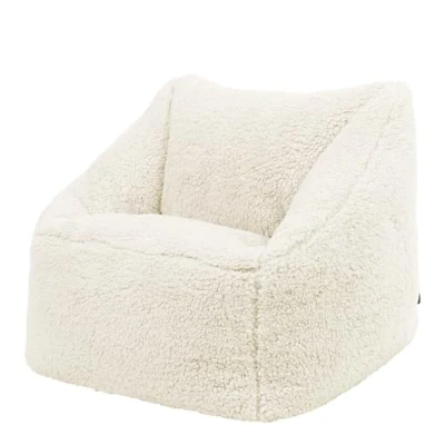 Image of icon Kids Teddy Bear Bean Bag Chair, Cream, Large Chairs for Kids, Borg Sherpa Berber Fleece Bags, Faux Sheepskin Fluffy Nursery Decor Bedroom Accessories Chair