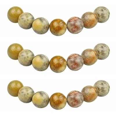 Image of MJDCB Natural Round Stone Beads 8mm Crazy Agate Loose Gemstone for Jewelry Making Bracelet Necklace 43pcs