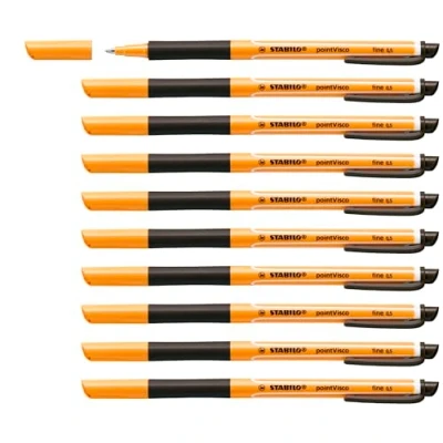 Image of Gel Rollerball STABILO pointVisco Box of 10 Black